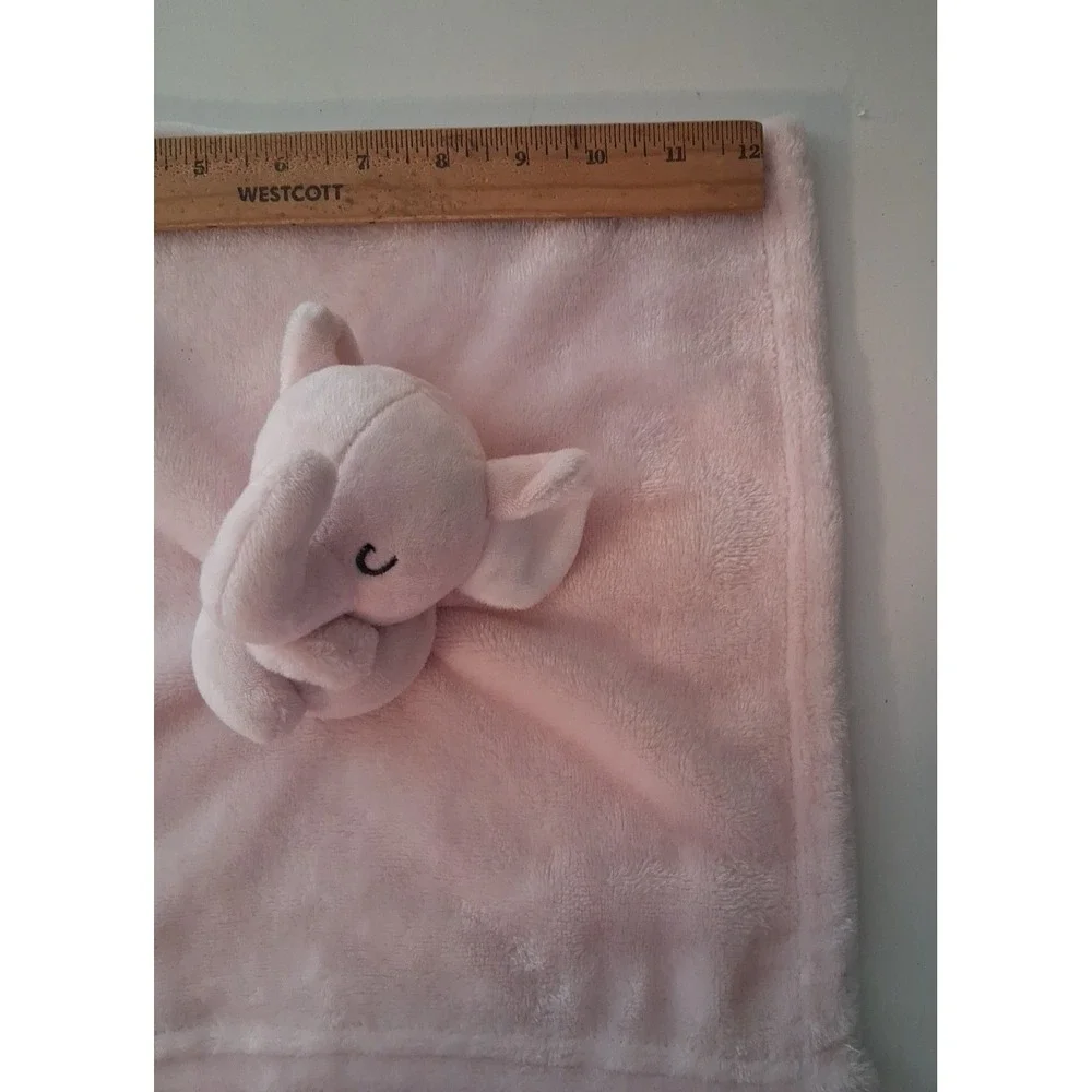 TAHARI Pink Elephant Plush Lovey Soft Baby Security Blanket 12